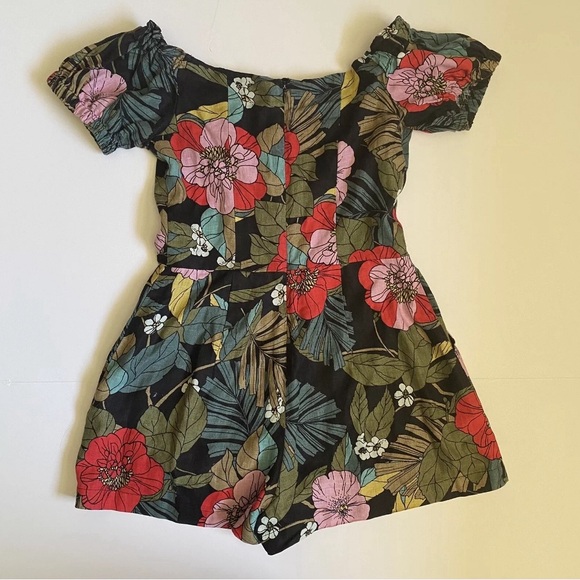 Guess Womens Tropical Romper Floral Off-Shoulder Corset Style Front Size 4 - Picture 14 of 14